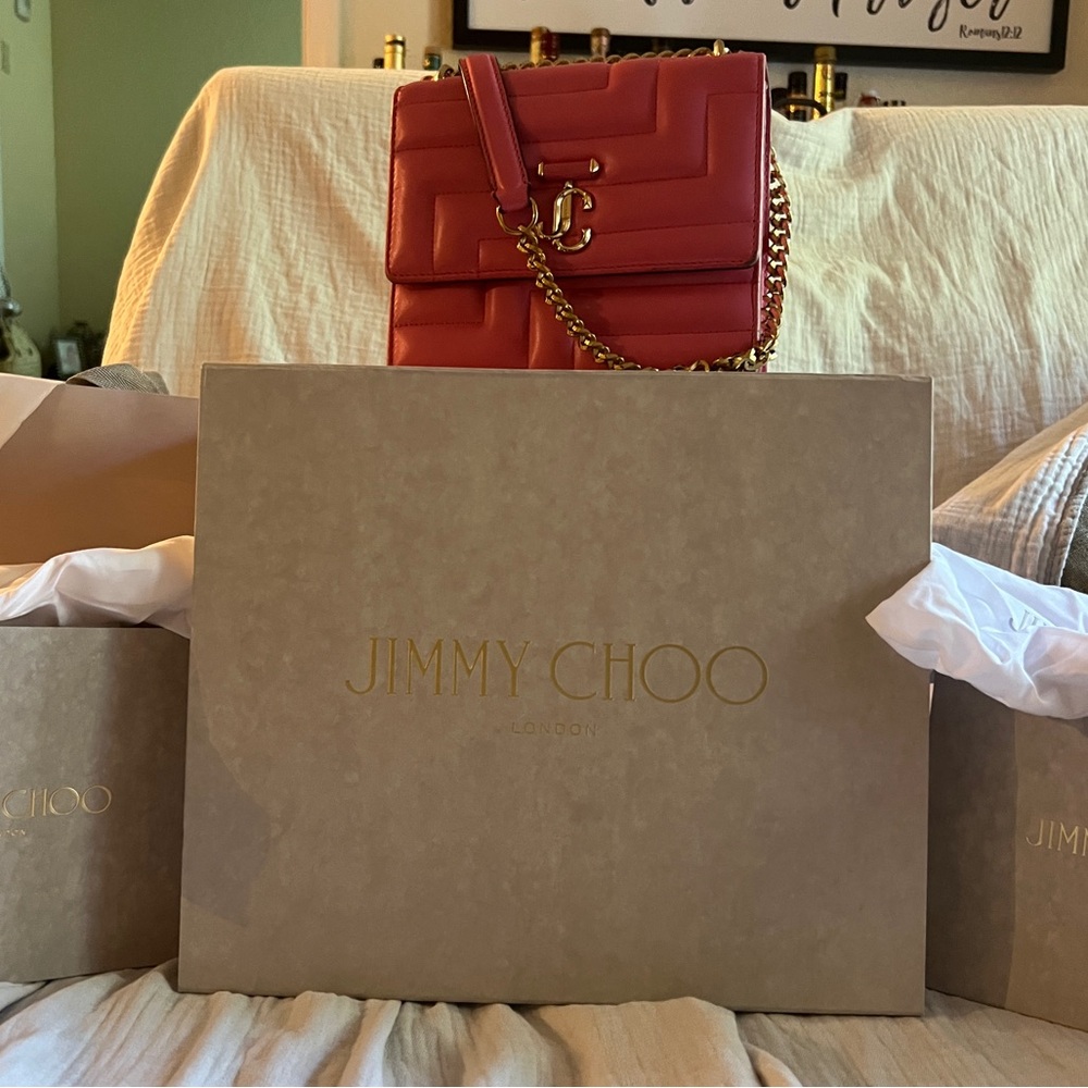 Jimmy Choo Pink Quilted Glossy Shoulder Bag